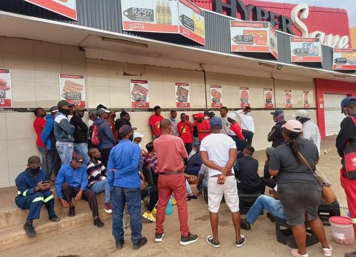 Former University Of Limpopo Student Representative Council (SRC) President and ward 26 EFF members shuts down HyperSave in Mankweng.